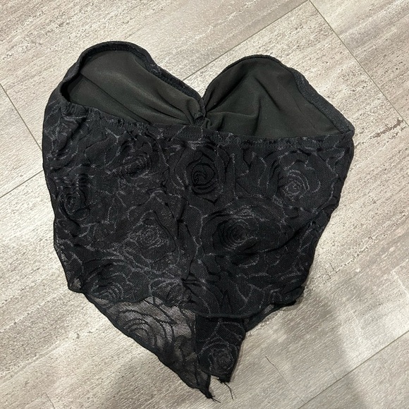 Bundle of 2 Shein Black & White Strapless Lace Tops - Picture 2 of 6